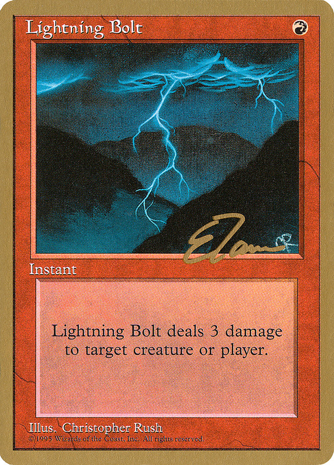 Lightning Bolt (Eric Tam) [Pro Tour Collector Set] | Gate City Games LLC