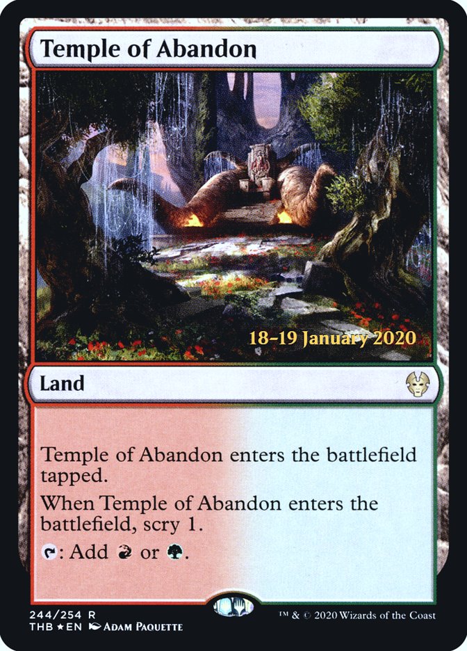 Temple of Abandon [Theros Beyond Death Prerelease Promos] | Gate City Games LLC