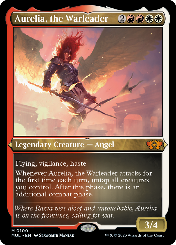 Aurelia, the Warleader (Foil Etched) [Multiverse Legends] | Gate City Games LLC