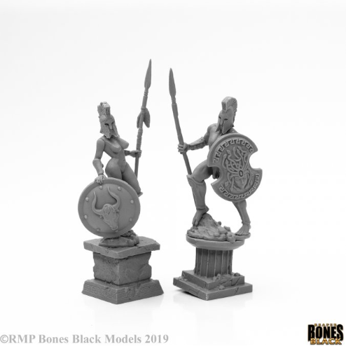 AMAZON AND SPARTAN LIVING STATUES (BRONZE) | Gate City Games LLC
