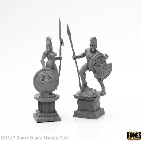 AMAZON AND SPARTAN LIVING STATUES (STONE) | Gate City Games LLC
