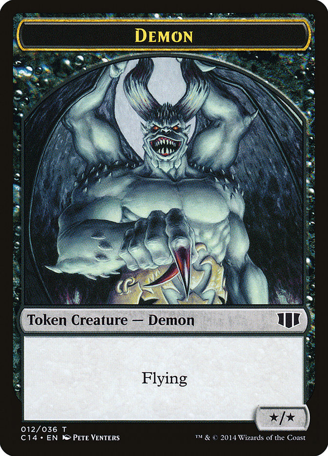 Demon (012/036) // Zombie (016/036) Double-sided Token [Commander 2014 Tokens] | Gate City Games LLC