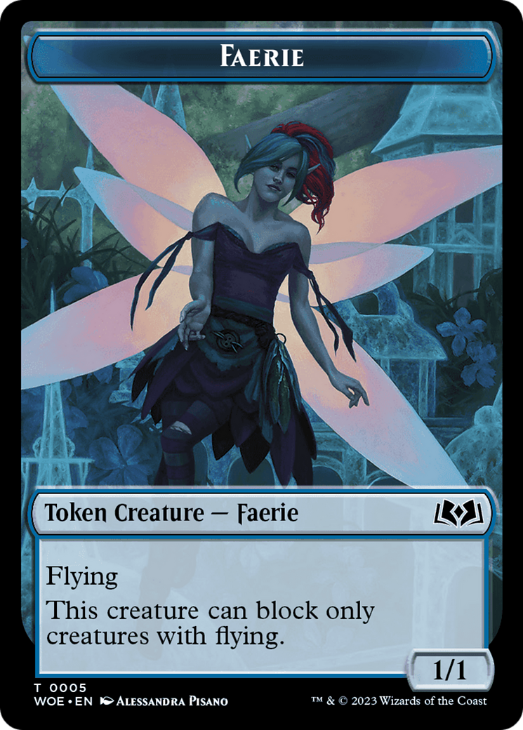 Faerie // Food (0011) Double-Sided Token [Wilds of Eldraine Tokens] | Gate City Games LLC