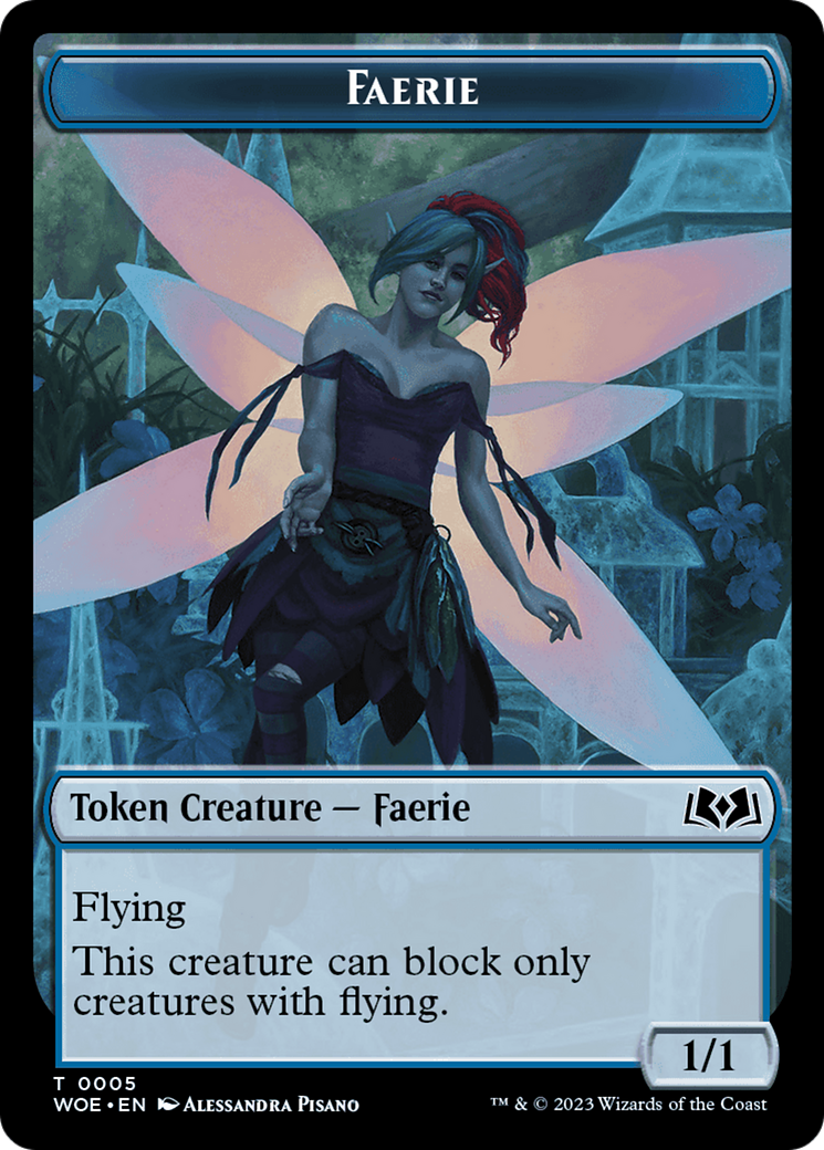 Faerie // Food (0013) Double-Sided Token [Wilds of Eldraine Tokens] | Gate City Games LLC