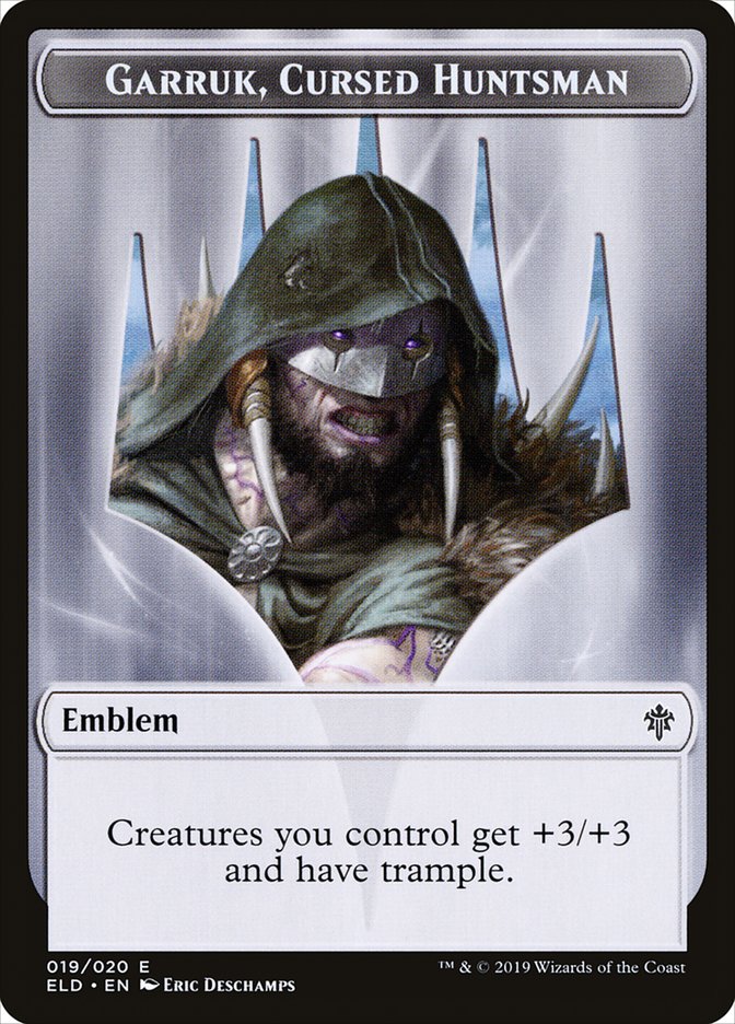 Garruk, Cursed Huntsman Emblem [Throne of Eldraine Tokens] | Gate City Games LLC