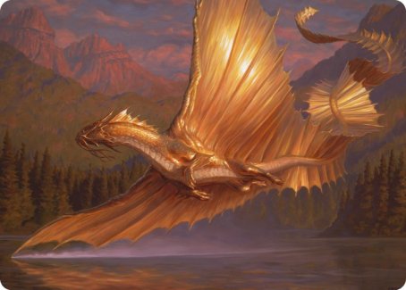 Adult Gold Dragon Art Card [Dungeons & Dragons: Adventures in the Forgotten Realms Art Series] | Gate City Games LLC