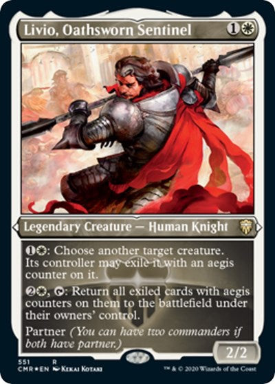 Livio, Oathsworn Sentinel (Foil Etched) [Commander Legends] | Gate City Games LLC