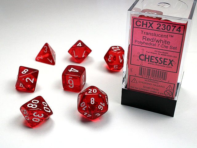 Chessex Translucent Polyhedral 7-Die Set | Gate City Games LLC