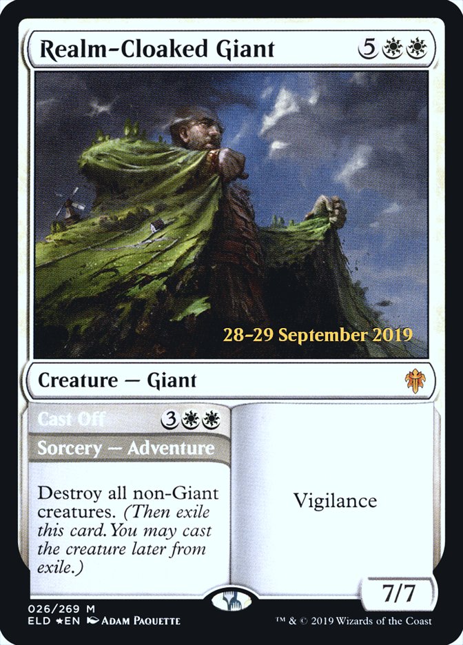 Realm-Cloaked Giant // Cast Off  [Throne of Eldraine Prerelease Promos] | Gate City Games LLC