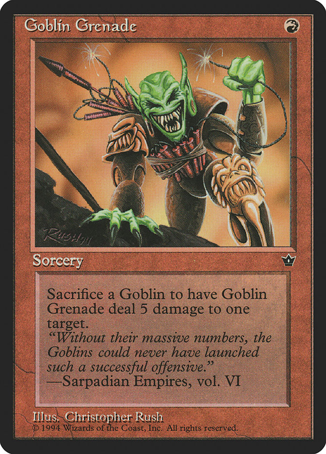 Goblin Grenade (Christopher Rush) [Fallen Empires] | Gate City Games LLC