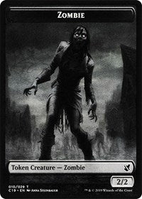 Zombie (010) // Zombie (011) Double-sided Token [Commander 2019 Tokens] | Gate City Games LLC