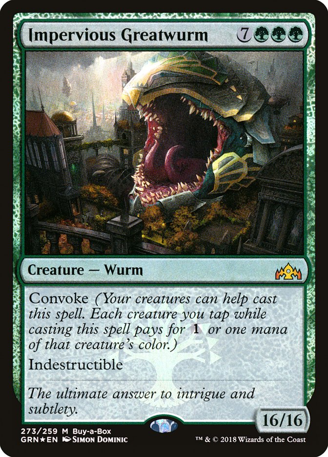 Impervious Greatwurm (Buy-A-Box) [Guilds of Ravnica] | Gate City Games LLC