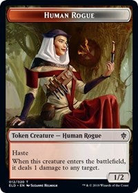 Human Rogue // Food (16) Double-sided Token [Throne of Eldraine Tokens] | Gate City Games LLC