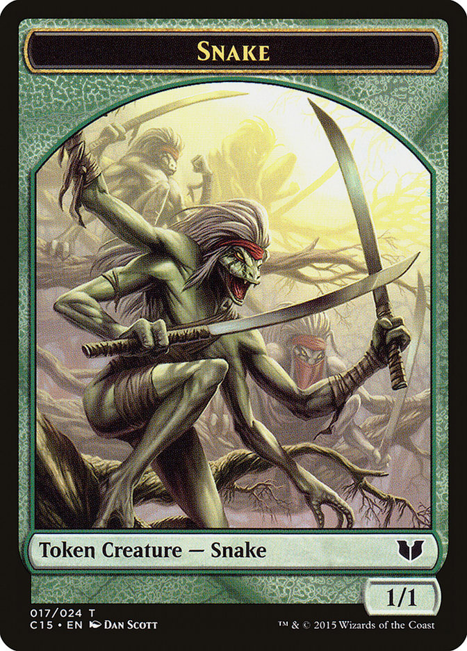 Snake Token (017/024) [Commander 2015 Tokens] | Gate City Games LLC