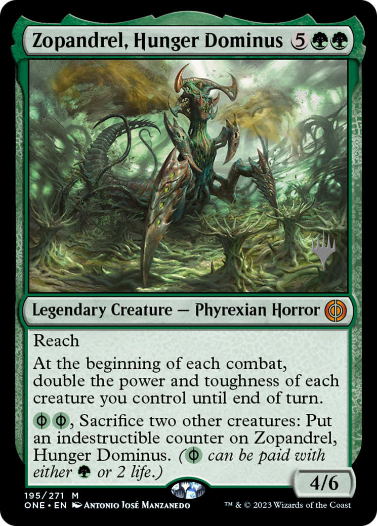 Zopandrel, Hunger Dominus (Promo Pack) [Phyrexia: All Will Be One Promos] | Gate City Games LLC
