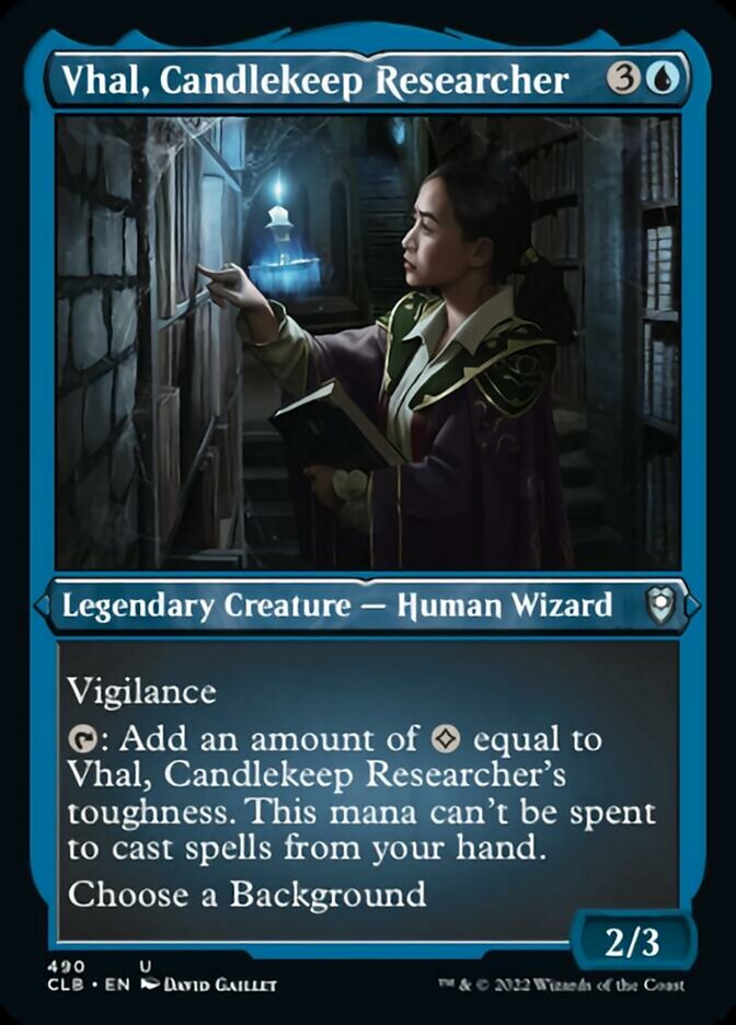 Vhal, Candlekeep Researcher (Foil Etched) [Commander Legends: Battle for Baldur's Gate] | Gate City Games LLC