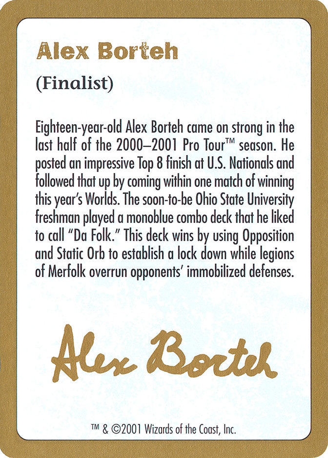 Alex Borteh Bio [World Championship Decks 2001] | Gate City Games LLC