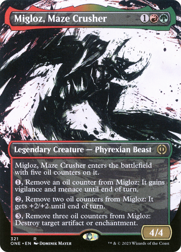 Migloz, Maze Crusher (Borderless Ichor) [Phyrexia: All Will Be One] | Gate City Games LLC