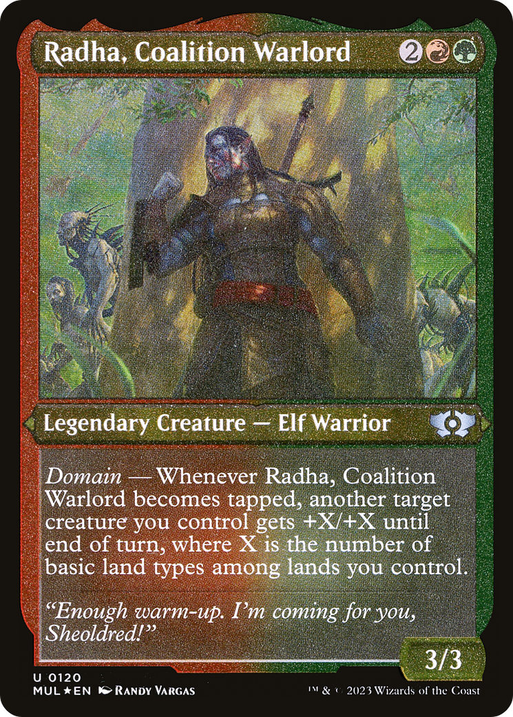 Radha, Coalition Warlord (Foil Etched) [Multiverse Legends] | Gate City Games LLC