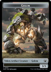 Golem // Clue Double-Sided Token [March of the Machine Commander Tokens] | Gate City Games LLC