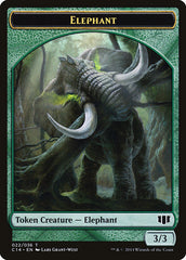 Elephant // Elf Warrior Double-sided Token [Commander 2014 Tokens] | Gate City Games LLC
