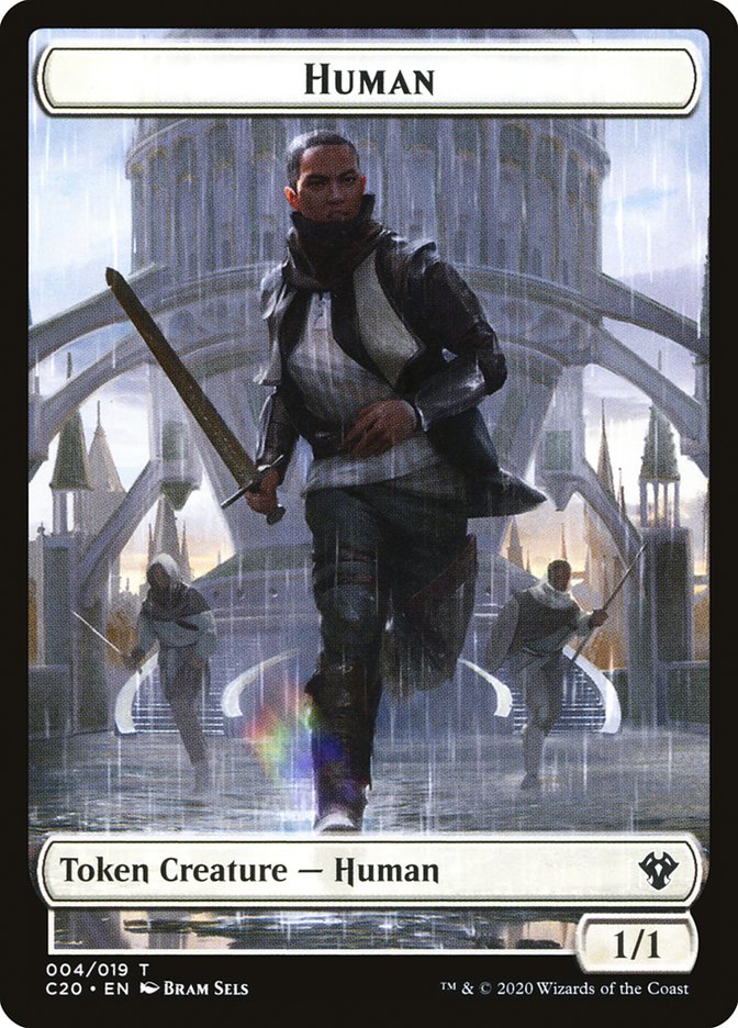 Human // Treasure Double-sided Token [Commander 2020 Tokens] | Gate City Games LLC