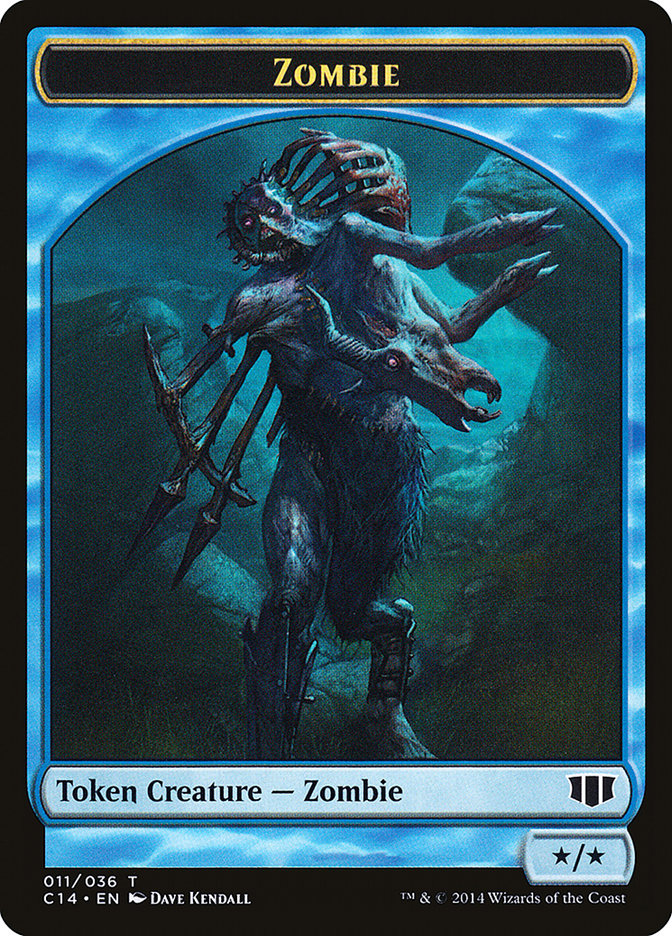 Fish // Zombie (011/036) Double-sided Token [Commander 2014 Tokens] | Gate City Games LLC
