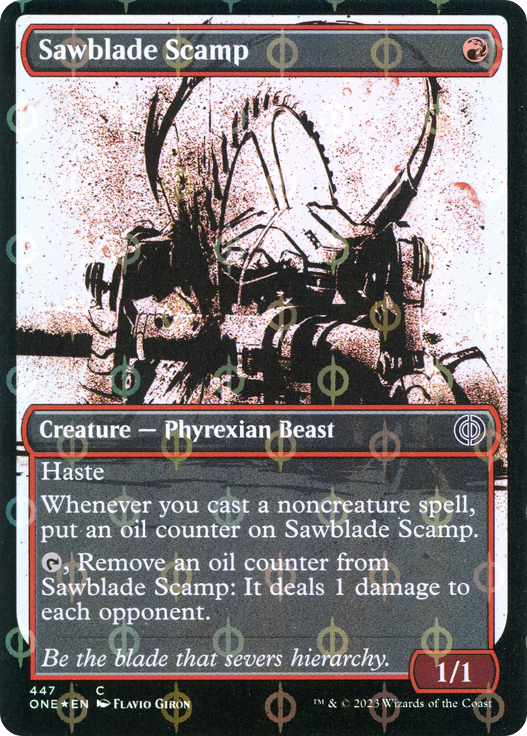 Sawblade Scamp (Showcase Ichor Step-and-Compleat Foil) [Phyrexia: All Will Be One] | Gate City Games LLC