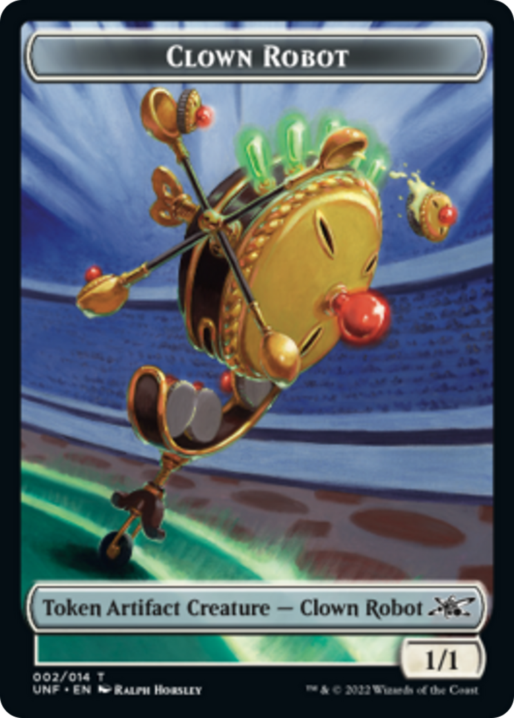 Clown Robot (002) // Treasure (012) Double-sided Token [Unfinity Tokens] | Gate City Games LLC