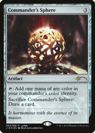 Commander's Sphere [Judge Gift Cards 2018] | Gate City Games LLC