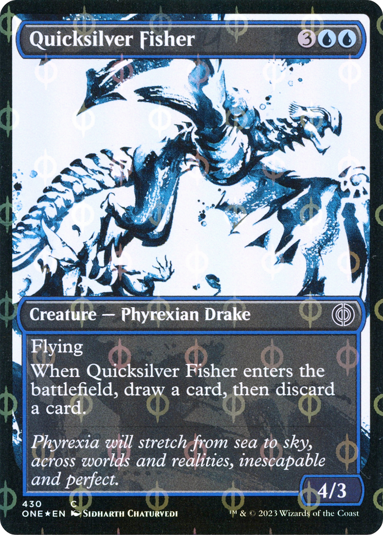 Quicksilver Fisher (Showcase Ichor Step-and-Compleat Foil) [Phyrexia: All Will Be One] | Gate City Games LLC