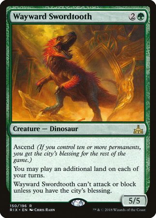 Wayward Swordtooth [Rivals of Ixalan] | Gate City Games LLC