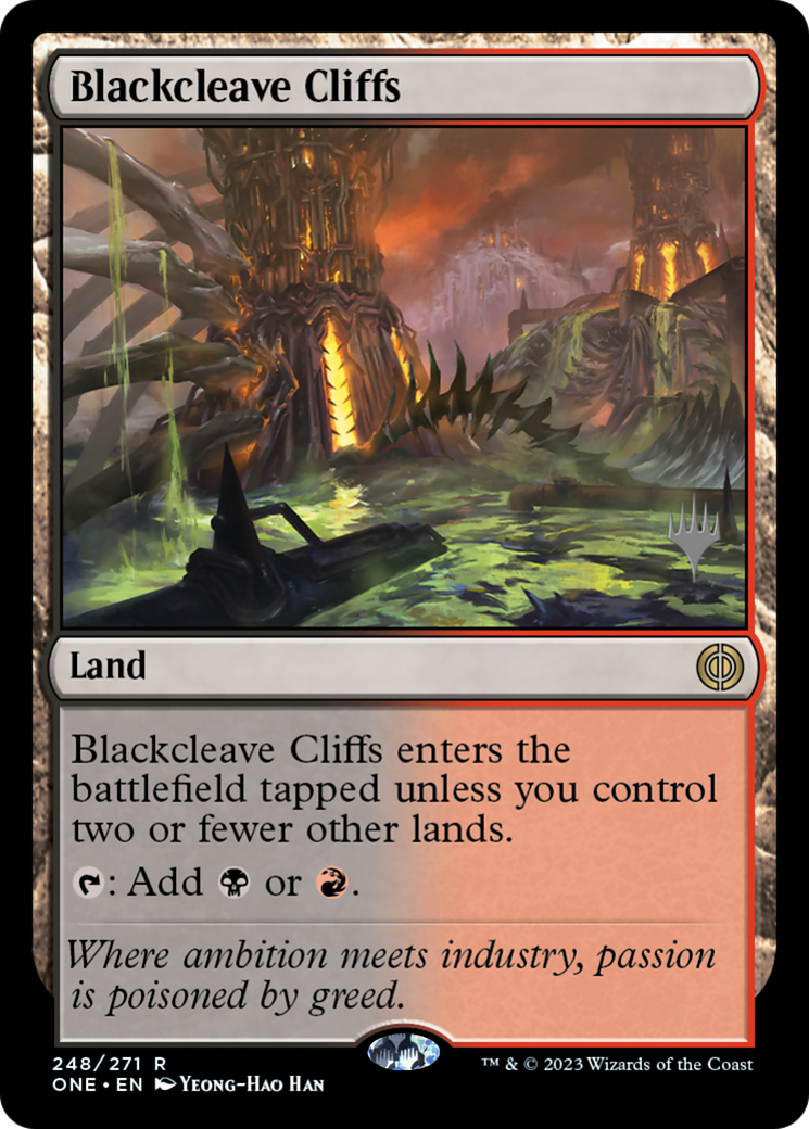 Blackcleave Cliffs (Promo Pack) [Phyrexia: All Will Be One Promos] | Gate City Games LLC