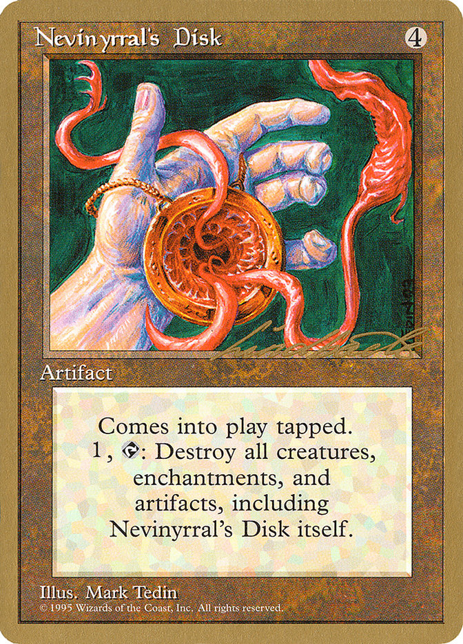 Nevinyrral's Disk (Leon Lindback) [Pro Tour Collector Set] | Gate City Games LLC