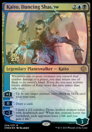 Kaito, Dancing Shadow [Phyrexia: All Will Be One Prerelease Promos] | Gate City Games LLC