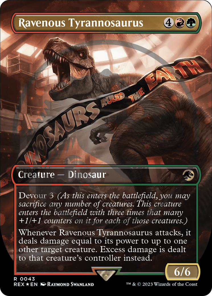 Ravenous Tyrannosaurus Emblem (Borderless) [Jurassic World Collection Tokens] | Gate City Games LLC