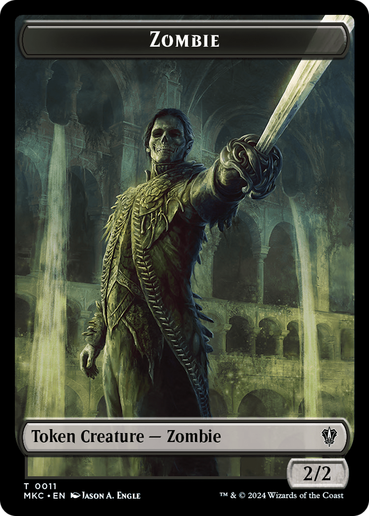 Vizier of Many Faces // Zombie Double-Sided Token [Murders at Karlov Manor Commander Tokens] | Gate City Games LLC