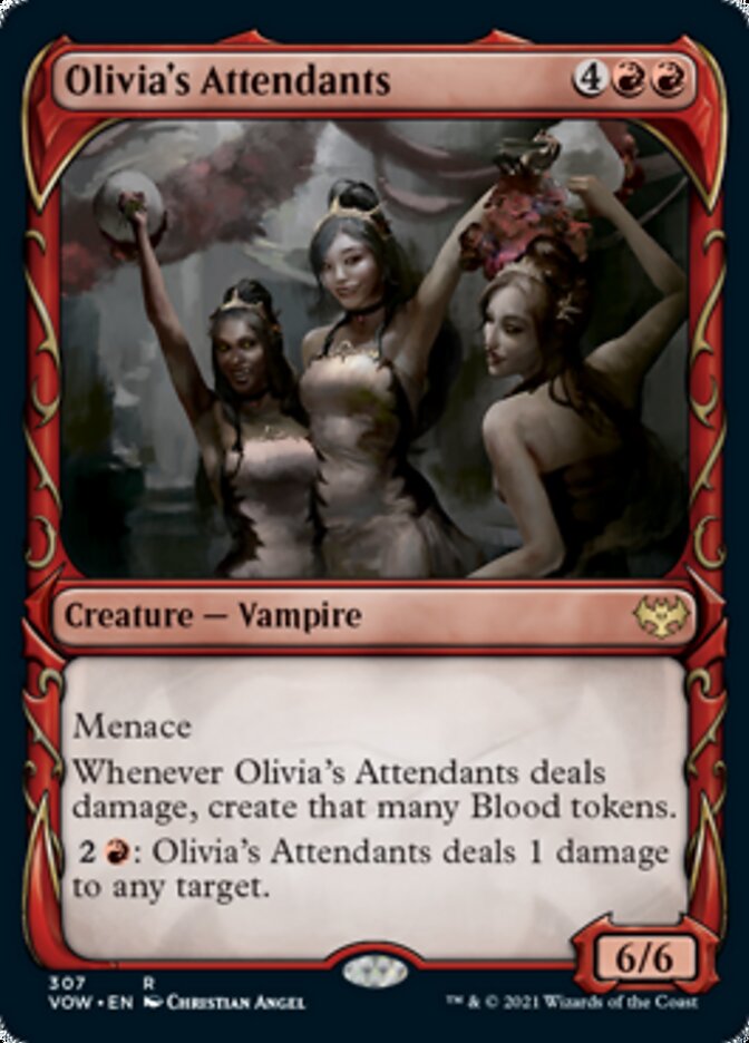 Olivia's Attendants (Showcase Fang Frame) [Innistrad: Crimson Vow] | Gate City Games LLC