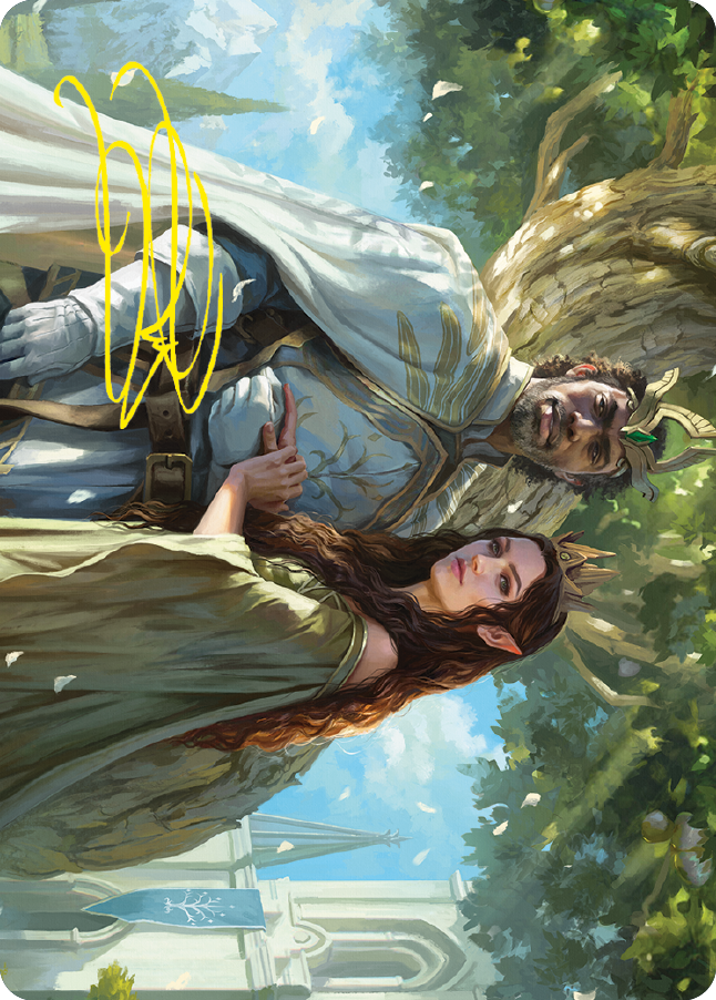 Aragorn and Arwen, Wed Art Card (Gold-Stamped Signature) [The Lord of the Rings: Tales of Middle-earth Art Series] | Gate City Games LLC