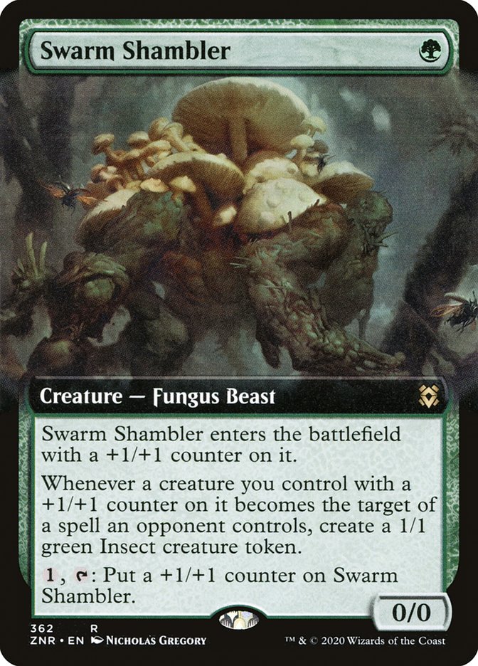 Swarm Shambler (Extended Art) [Zendikar Rising] | Gate City Games LLC