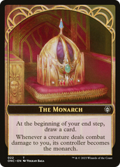 The Monarch // Golem Double-Sided Token [Phyrexia: All Will Be One Commander Tokens] | Gate City Games LLC