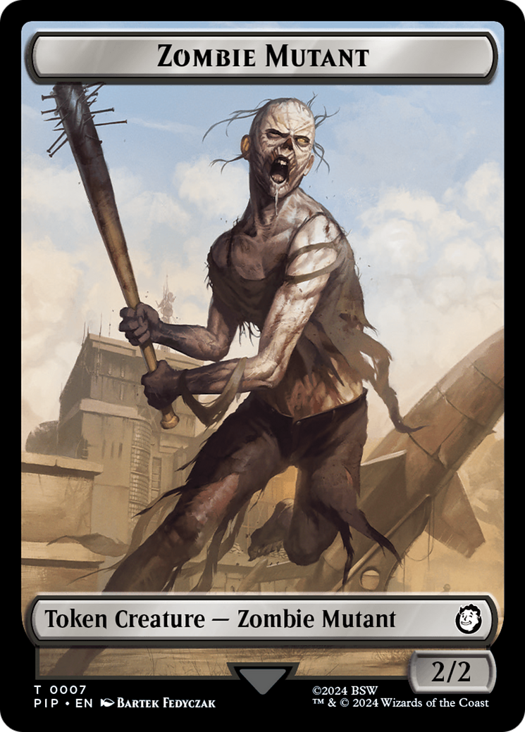 Zombie Mutant // Clue Double-Sided Token [Fallout Tokens] | Gate City Games LLC