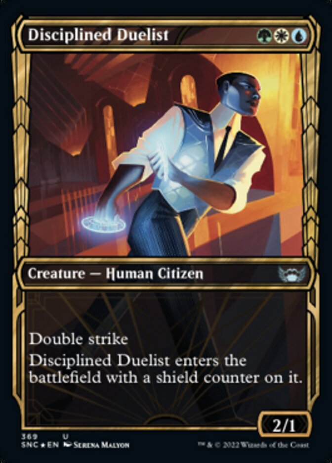 Disciplined Duelist (Showcase Golden Age Gilded Foil) [Streets of New Capenna] | Gate City Games LLC