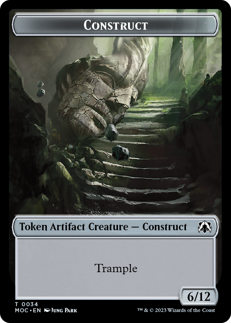 Phyrexian Golem // Construct Double-Sided Token [March of the Machine Commander Tokens] | Gate City Games LLC