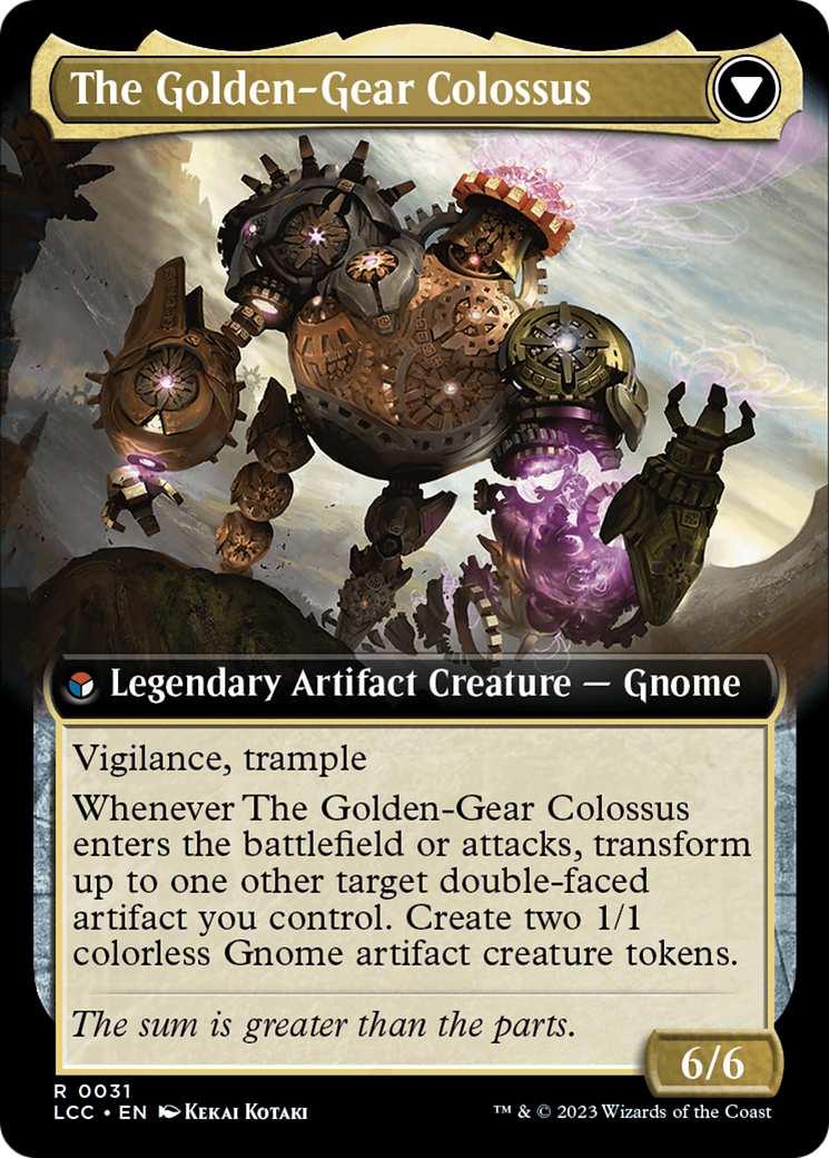 Tetzin, Gnome Champion // The Golden-Gear Colossus (Extended Art) [The Lost Caverns of Ixalan Commander] | Gate City Games LLC