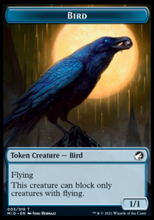 Bird Token [Innistrad: Midnight Hunt Tokens] | Gate City Games LLC