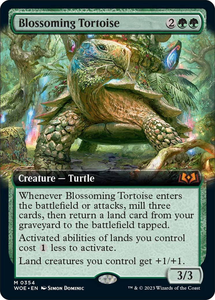 Blossoming Tortoise (Extended Art) [Wilds of Eldraine] | Gate City Games LLC