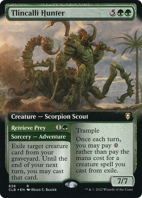 Tlincalli Hunter // Retrieve Prey (Extended Art) [Commander Legends: Battle for Baldur's Gate] | Gate City Games LLC