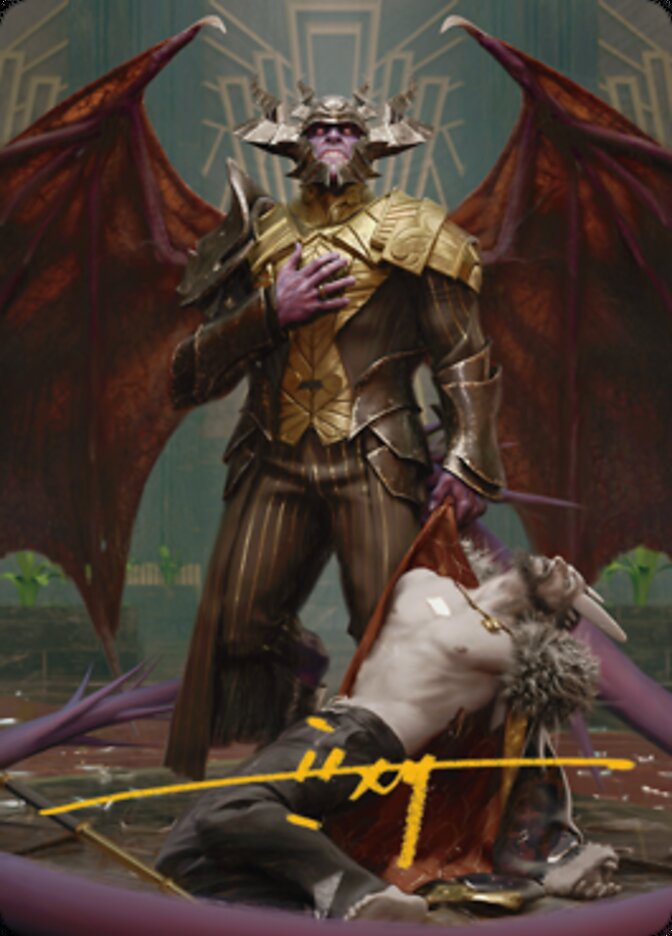 Ob Nixilis, the Adversary 1 Art Card (Gold-Stamped Signature) [Streets of New Capenna Art Series] | Gate City Games LLC