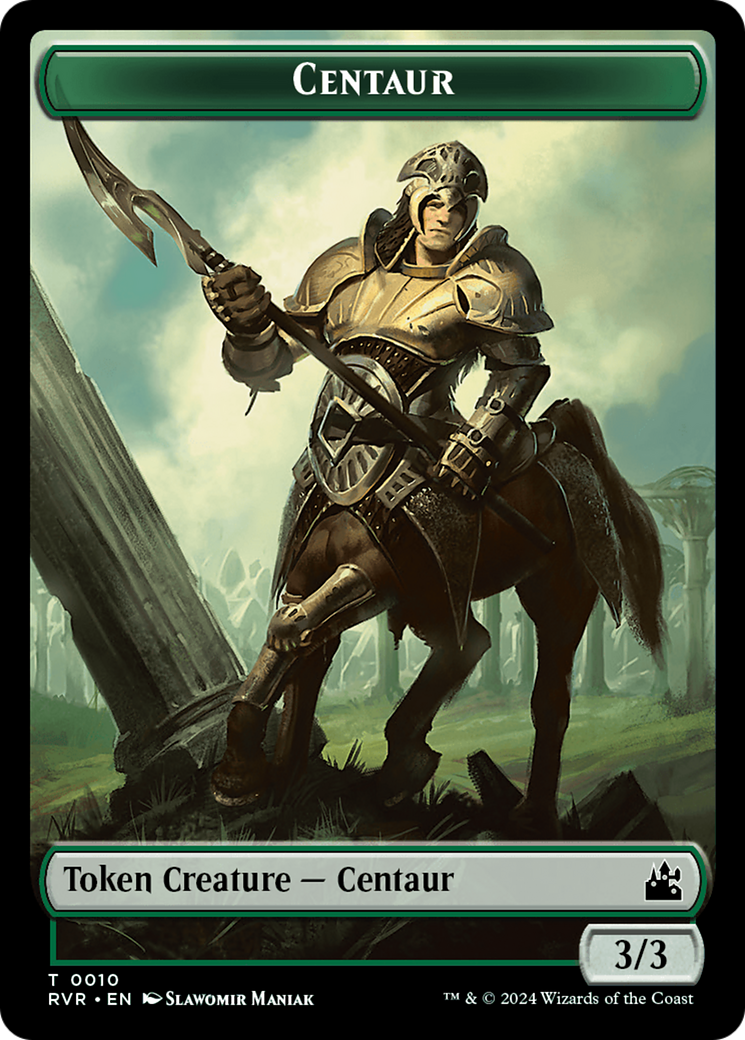 Spirit (0018) // Centaur Double-Sided Token [Ravnica Remastered Tokens] | Gate City Games LLC